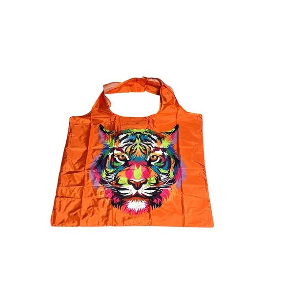 Colorful Tiger Tote Bag Unisex Orange - Picture 6 of 11